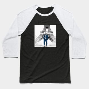 Messi Paris Eiffel Tower Soccer Futbol PSG Gift Baseball T-Shirt